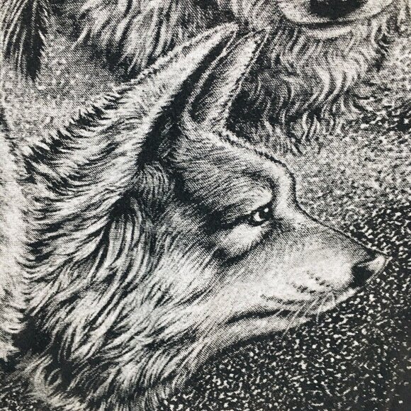 Springhill Wholesale Shirt Mens Large Black Indian Warrior Wolf Single Stitch - Picture 8 of 16